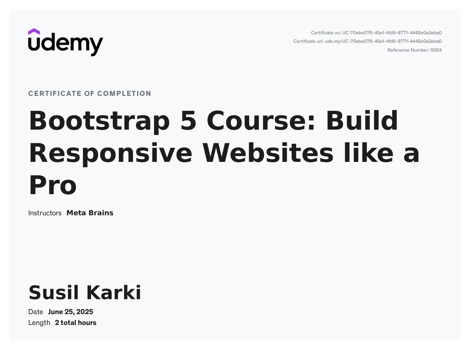 Web Development Certificate